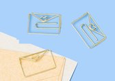 METIWA - 20 Stuks Paperclips Envelop Goudkleurig - 3,9 x 2,7 cm - Paperclips Bruiloft