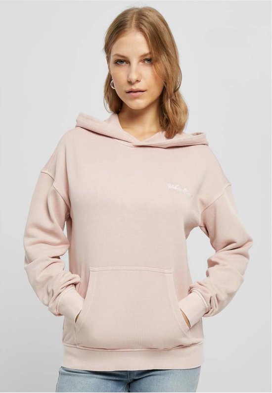 Urban Classics - Small Embroidery Terry Hoodie/trui - L - Roze
