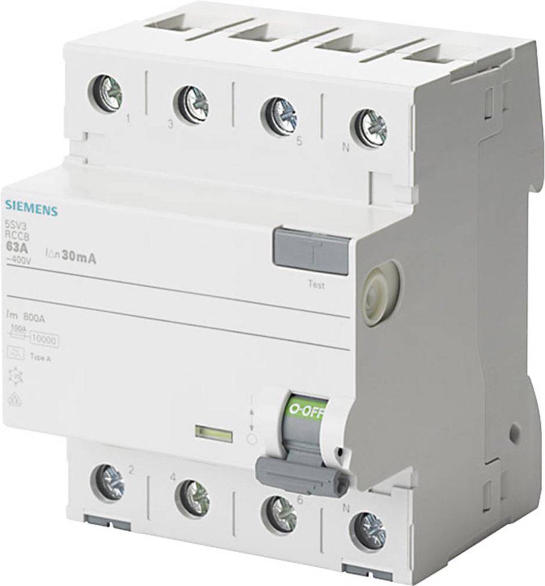 Siemens 5SV3342-6KL Siemens Dig.Industr. Aardlekschakelaar A 4-polig 25 A 0.03 A 400 V