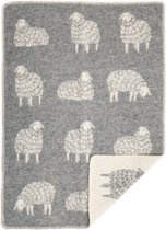 WOOOL Baby Dekentje - SHEEP MIMA (Grijs) - 65x90cm - Voor Wieg en Ledikant - 80% Nieuw-Zeelandse Wol - 20% Katoen