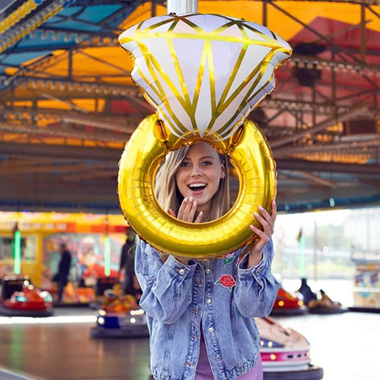 Partydeco - Folieballon trouwring (95 cm)