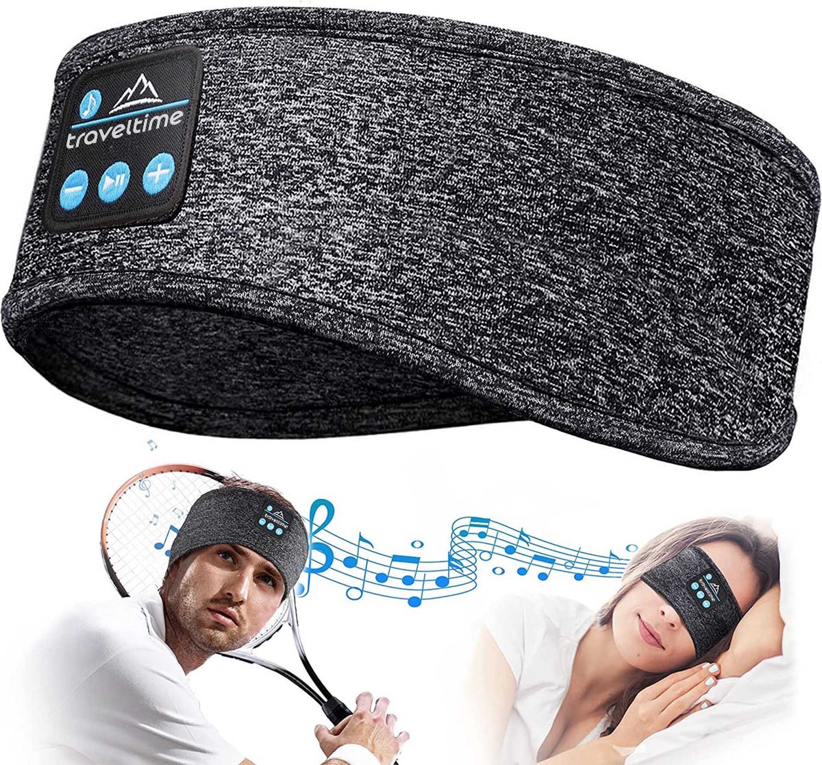 LC-dolida Slaapmasker Met Bluetooth Hoofdtelefoon - Verduisterend Voor Slaap, Reizen & Meditatie