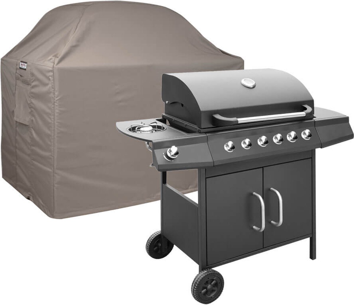 Raffles Covers BBQ hoes - 145 x 65 H: 120 cm - RBBQ145 - Waterdicht - Ademend - UV-bestendig - Elastisch rijgkoord - Beschermhoes tuinmeubelen