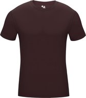 BADGER SPORT - Shirt Met Korte Mouwen - Pro Compression - Diverse Sporten - Volwassenen - Polyester/Elastaan - Heren - Ronde Hals - Ondershirt - Zweet Afvoerend - Bordeaux - Large