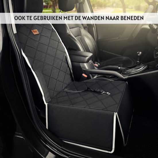 Siège auto Chien - Panier pour chien Car - Siège pour chien Car - Zwart avec Wit - 45cm x 45cm