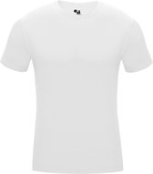 BADGER SPORT - Shirt Met Korte Mouwen - Pro Compression - Diverse Sporten - Volwassenen - Polyester/Elastaan - Heren - Ronde Hals - Ondershirt - Zweet Afvoerend - Wit - Large