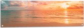 Tuinposter – Oceaan met Prachtige Zonsondergang en Brede Horizon - 120x40 cm Foto op Tuinposter (wanddecoratie voor buiten en binnen)