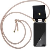 Cadorabo Hoesje geschikt voor Apple iPhone 7 PLUS / 7S PLUS / 8 PLUS in PEARLY ROSE GOUD - Silicone Mobiele telefoon ketting beschermhoes met gouden ringen, koordriem en afneembare etui