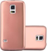 Cadorabo Hoesje geschikt voor Samsung Galaxy S5 MINI / S5 MINI DUOS in METALLIC ROSE GOUD - Beschermhoes gemaakt van flexibel TPU silicone Case Cover