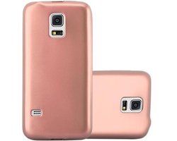 Cadorabo Hoesje geschikt voor Samsung Galaxy S5 MINI / S5 MINI DUOS in METALLIC ROSE GOUD - Beschermhoes gemaakt van flexibel TPU silicone Case Cover
