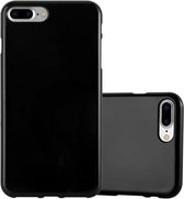 Cadorabo Hoesje geschikt voor Apple iPhone 7 PLUS / 7S PLUS / 8 PLUS in JELLY ZWART - Beschermhoes gemaakt van flexibel TPU silicone Case Cover