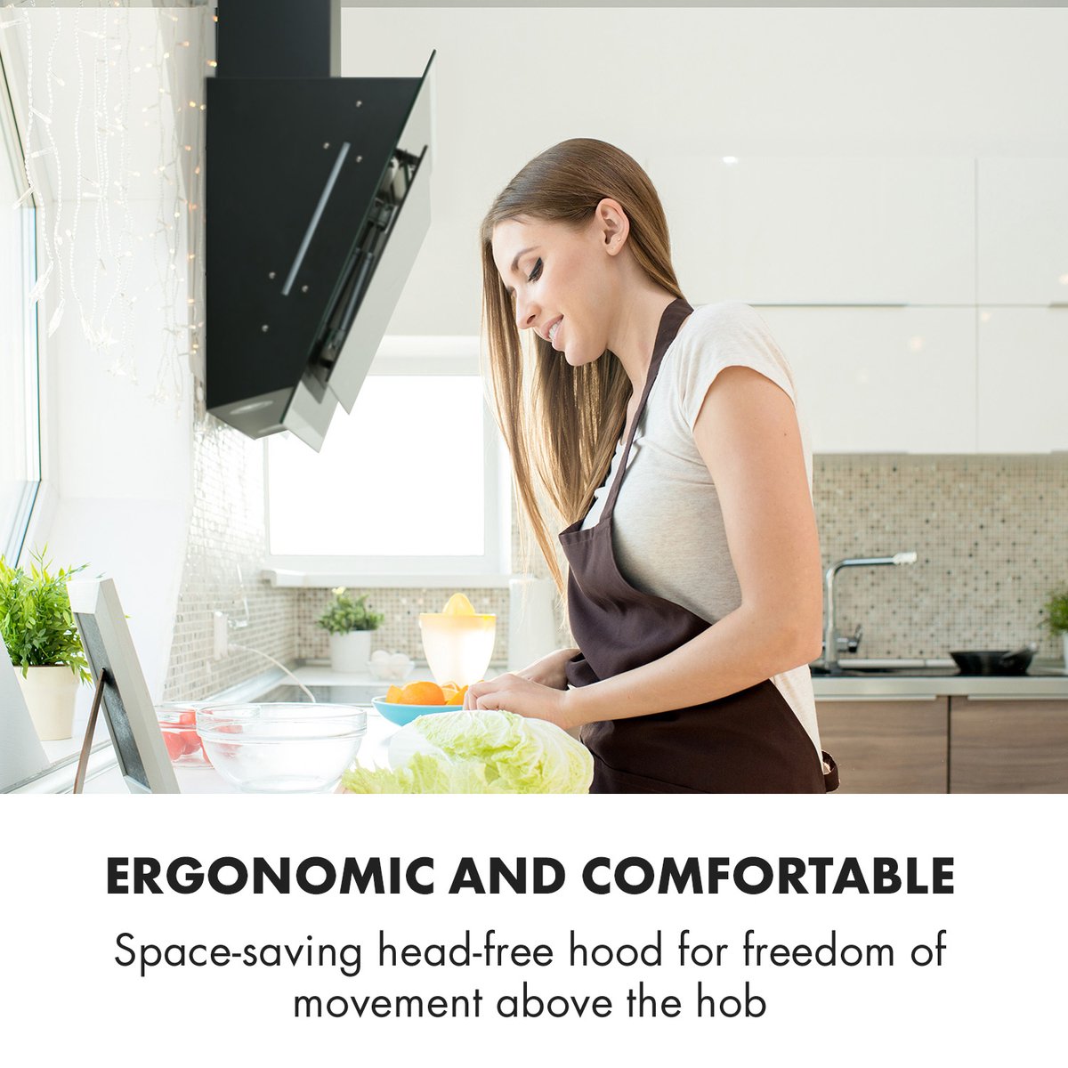 Klarstein Mirage 60 afzuigkap 550 m³/h touch paneel Ambient zwart