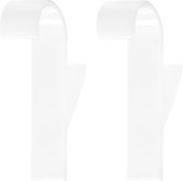 QUVIO Handdoekhouder voor radiator - Set van 2 - Handdoekhaak - Ophanghaken - Radiator haak - Badkamerhaakjes - Handdoekhaakjes - Plastic - Wit - 6,5 x 2,5 x 10 cm