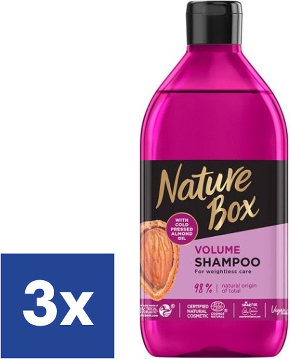 Nature Box Amandel Olie Volume Shampoo - 3 x 385 ml