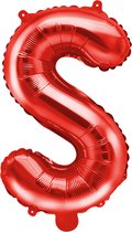 Folieballon letter S - 35cm rood