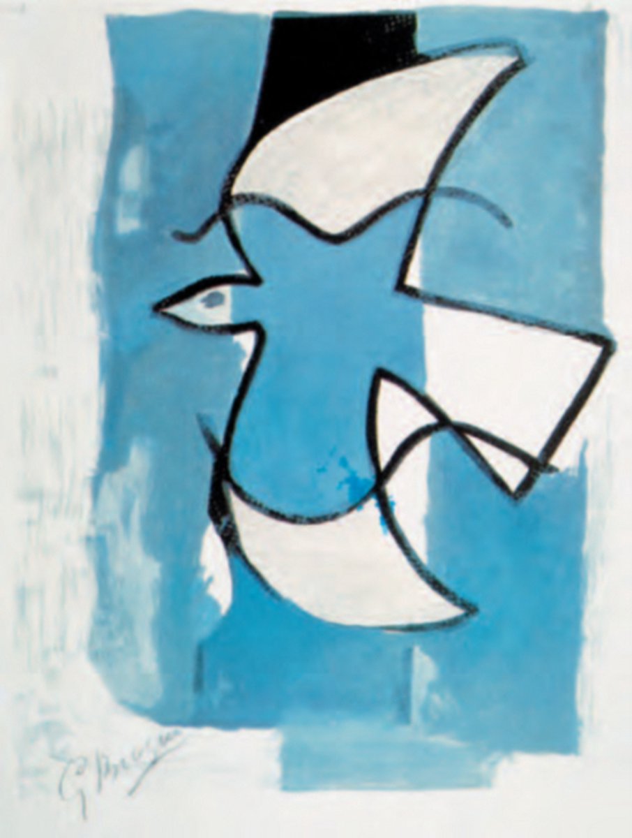 Catch Projecten George Braque - The Blue and Grey Bird - Kunstposter - 60x80 cm Multicolor
