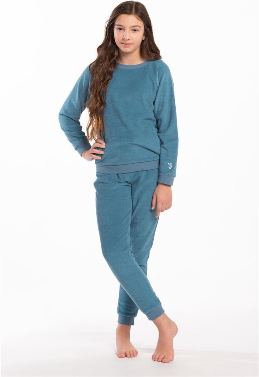 Eskimo meisjes pyjama Velours Shirley 152 Petrol bol