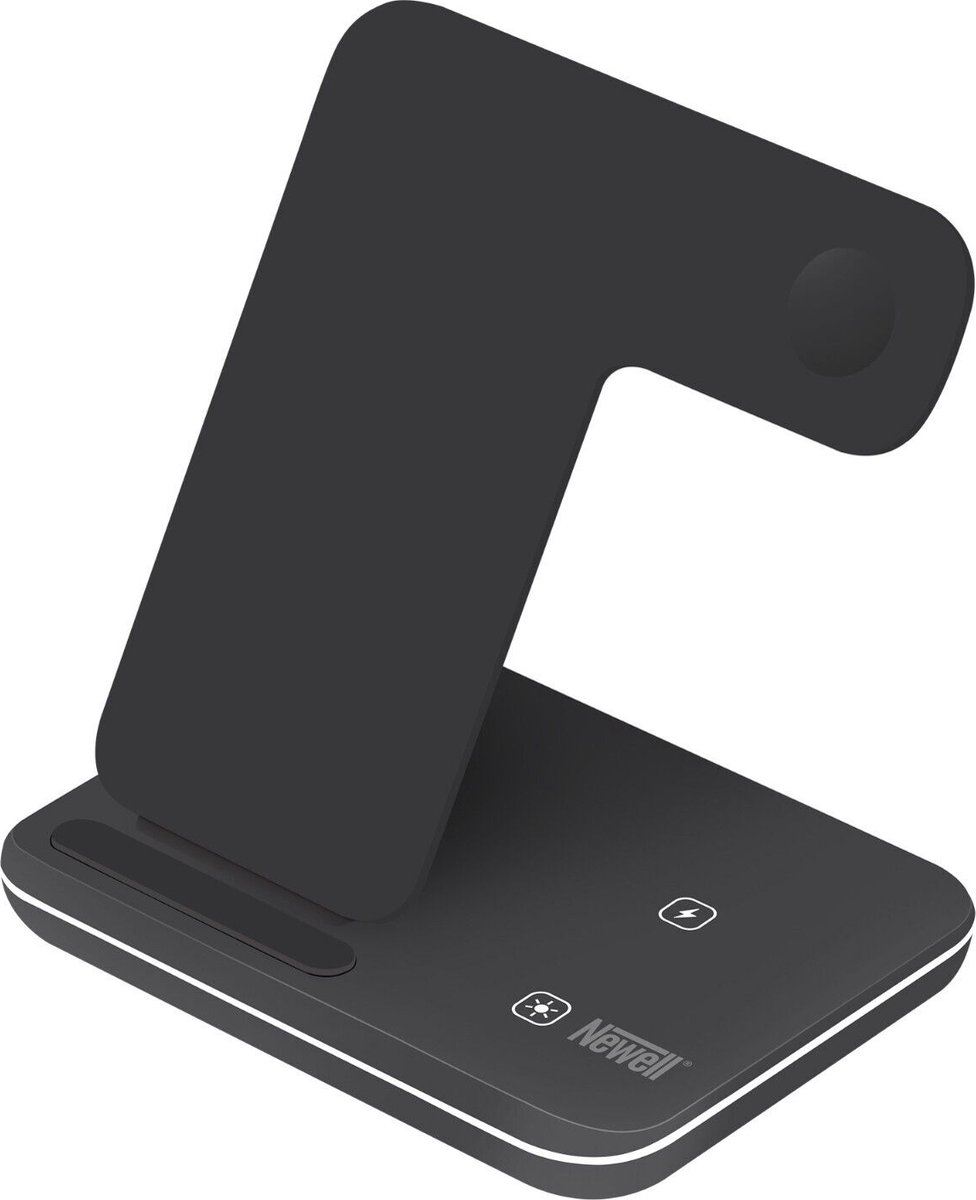 Newell Met snellader oplaadstation 3 apparaten - Compact en opvouwbaar - Universeel voor Iphone en Androir Qi telefoons