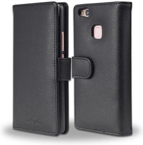 Coque Cadorabo pour Huawei P9 LITE 2016 / G9 LITE en OXYDE NOIR - Coque de protection avec fermeture magnétique et 3 emplacements pour cartes