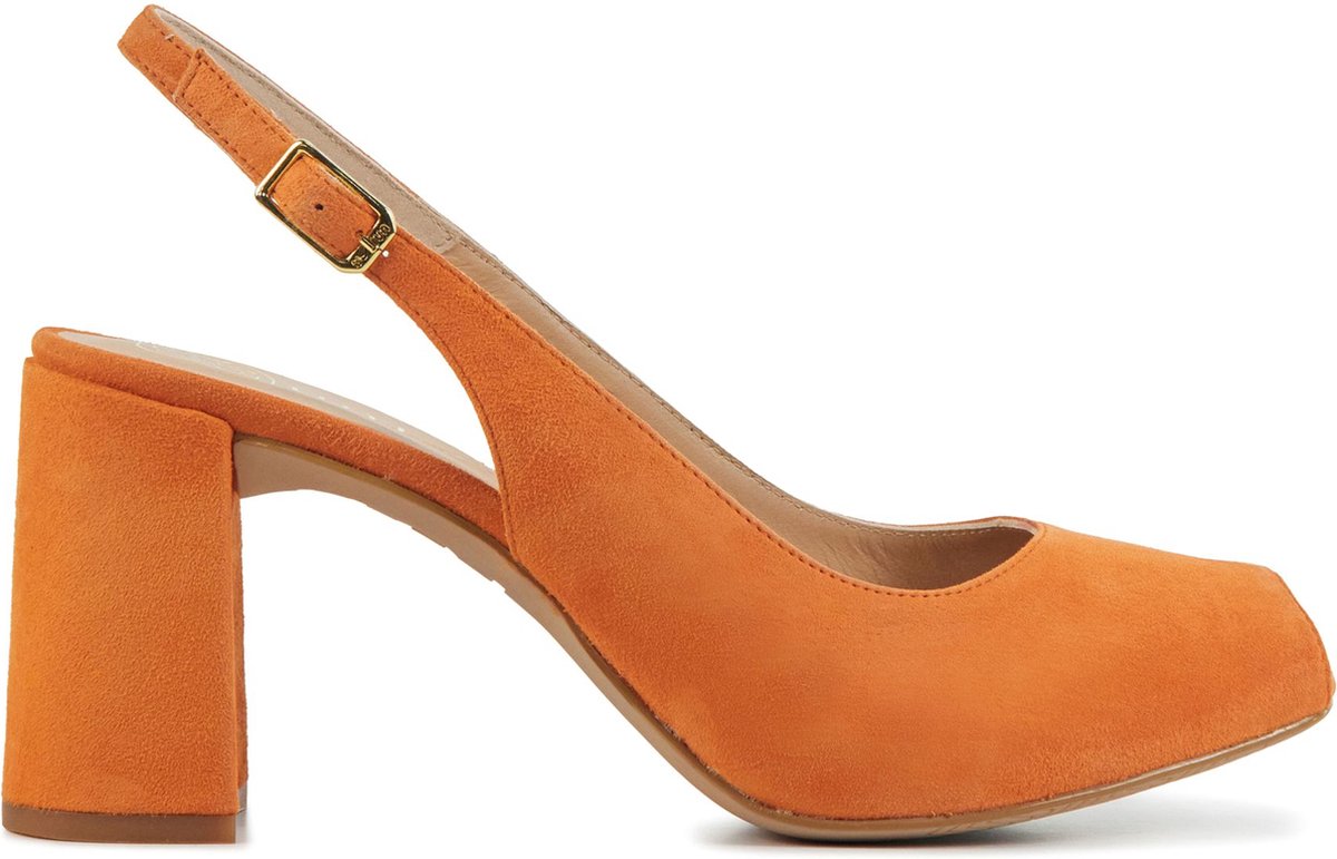 Unisa Sandalen Dames / Damesschoenen - Suède - Blokhak hoogte 7 cm - Nadal - Oranje - Maat 39