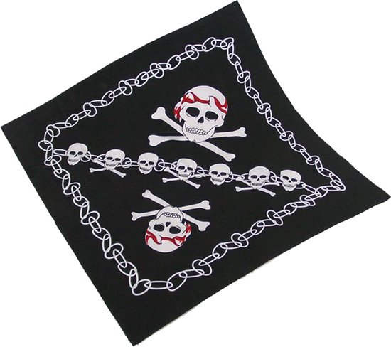 Raad eens NieuwZeeland stam Piraten Bandana - Zwart - doodshoofd - 50x50cm - Carnaval - Themafeest |  bol.com