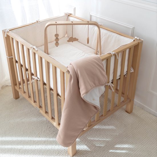 BEMINI Tapis de parc - 75x95cm - Pady Jersey + bambou - Mini pudding