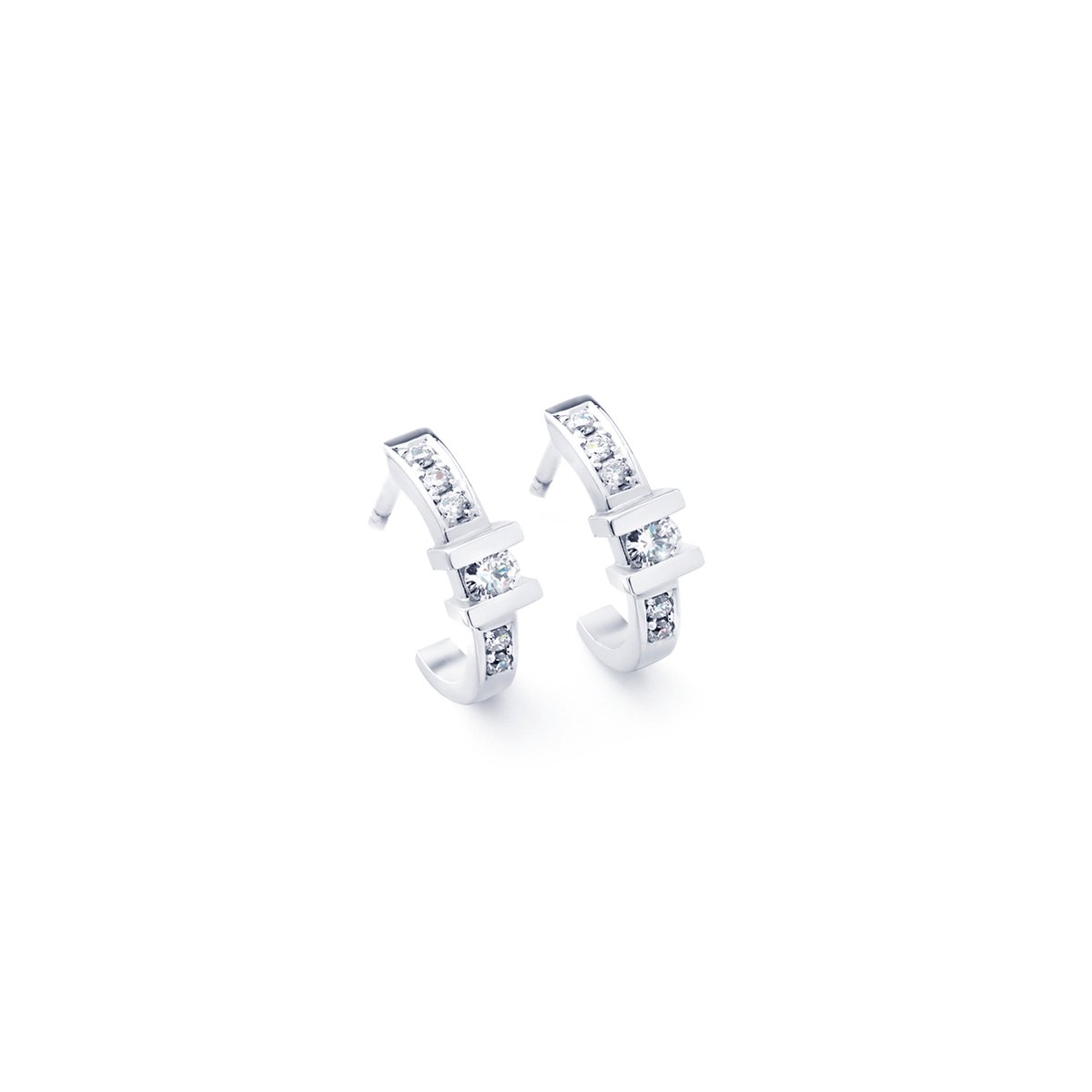 R&C OOR0095 - witgouden oorstekers 14 krt - diamant - uitverkoop