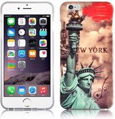 Cadorabo Hoesje voor Apple iPhone 6 PLUS / 6S PLUS met NEW YORK - VRIJHEIDSBEELD opdruk - Hard Case Cover beschermhoes in trendy design