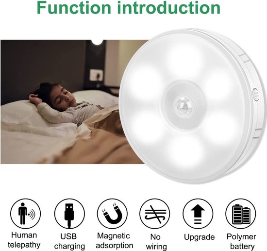 Luminária led noturna funciona a bateria, novidade, venda quente, sensor de movi