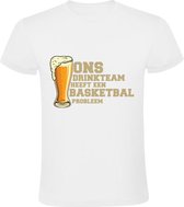 Basketbal drinkteam Heren T-shirt | sport | bier | zuipen | drank | teamsport | kroeg | grappig | Wit
