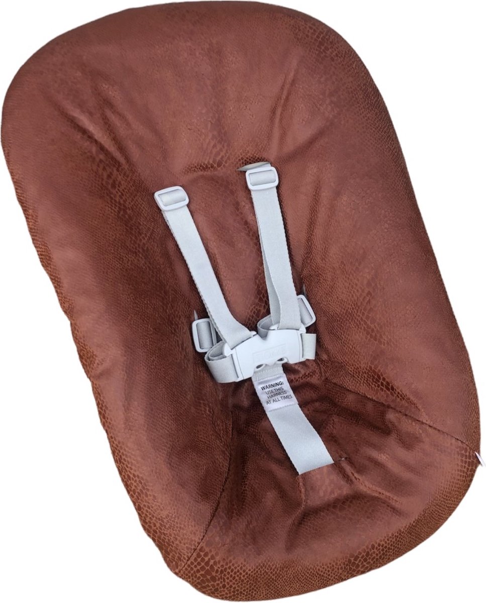 Image of #51 newborn hoes, Cognac slangenprint suéde look, Stokke Tripp Trapp. Ook geschikt voor Kidsmill Up.