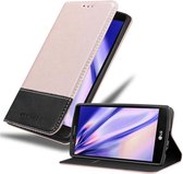 Cadorabo Hoesje geschikt voor LG G4 / G4 PLUS in ROSE GOUD ZWART - Beschermhoes met magnetische sluiting, standfunctie en kaartvakje Book Case Cover Etui