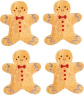 Gingerbread Onderzetters - Hout - 4 Stuks