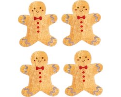 Gingerbread Onderzetters - Hout - 4 Stuks