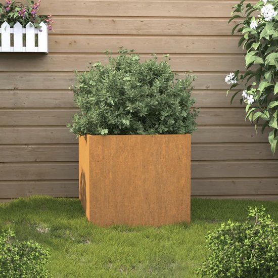 VidaXL Verhoogde Plantenbak 62x30x29 Cm Cortenstaal - Stijlvolle Roestige Tuinbak Voor Balkon & Terras