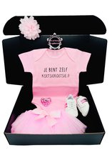 kraamcadeau - kraamcadeau meisje - romper - kan ook rechtstreeks als cadeau worden verstuurd - petticoat - tulle - babyschoenen