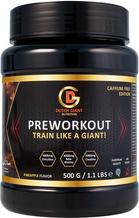 Dutch Giant PreWorkout Zonder Caffeïne Ananas (500gr)