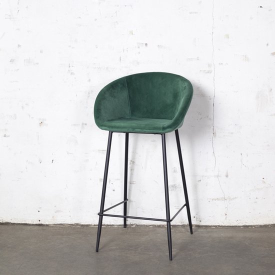 Chaise de bar Amira Velvet Green - Giga Furniture
