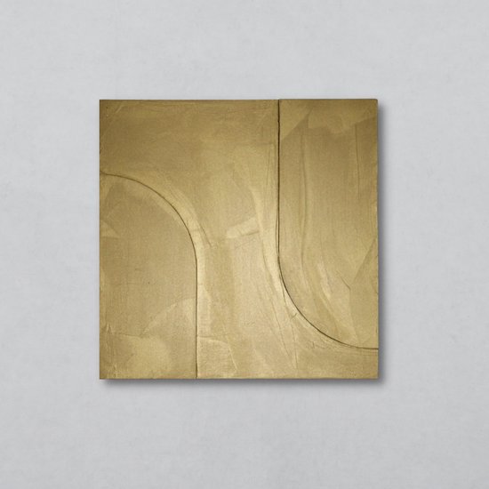 3D Wall Art - Piccolo Gold (50x50) - Handgemaakt Reliëf Schilderij