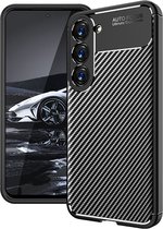 Carbon TPU Bescherm-Hoes Skin geschikt voor Samsung Galaxy S23 - Zwart
