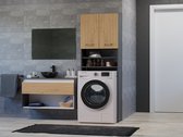 Wasmachine Opbouw-Antraciet Eikenkleur -Wasmachine/Wasdroger meubel
