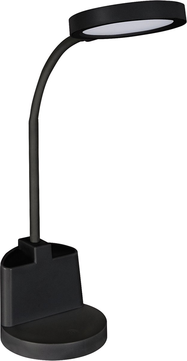 LABOR - LED Bureaulamp - Tafelverlichting - 8w - 4000K Daglicht wit - 560 Lumen - Rond - 3 step touch dimmer - Aluminium - Zwart van STRÜHM — afbeelding 4