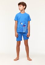 Woody pyjama jongens - blauw - walvis - 231-1-PLE-Z/866 - maat 164