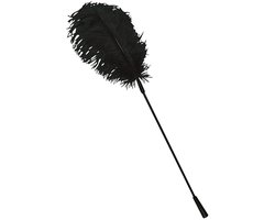 Bad Kitty – 38 cm Enkele Struisvogel Veer Kietelaar voor de Lichte Strelingen – Zwart