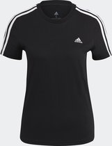 adidas Sportswear Essentials Slim 3-Stripes T-shirt - Dames - Zwart- L kort