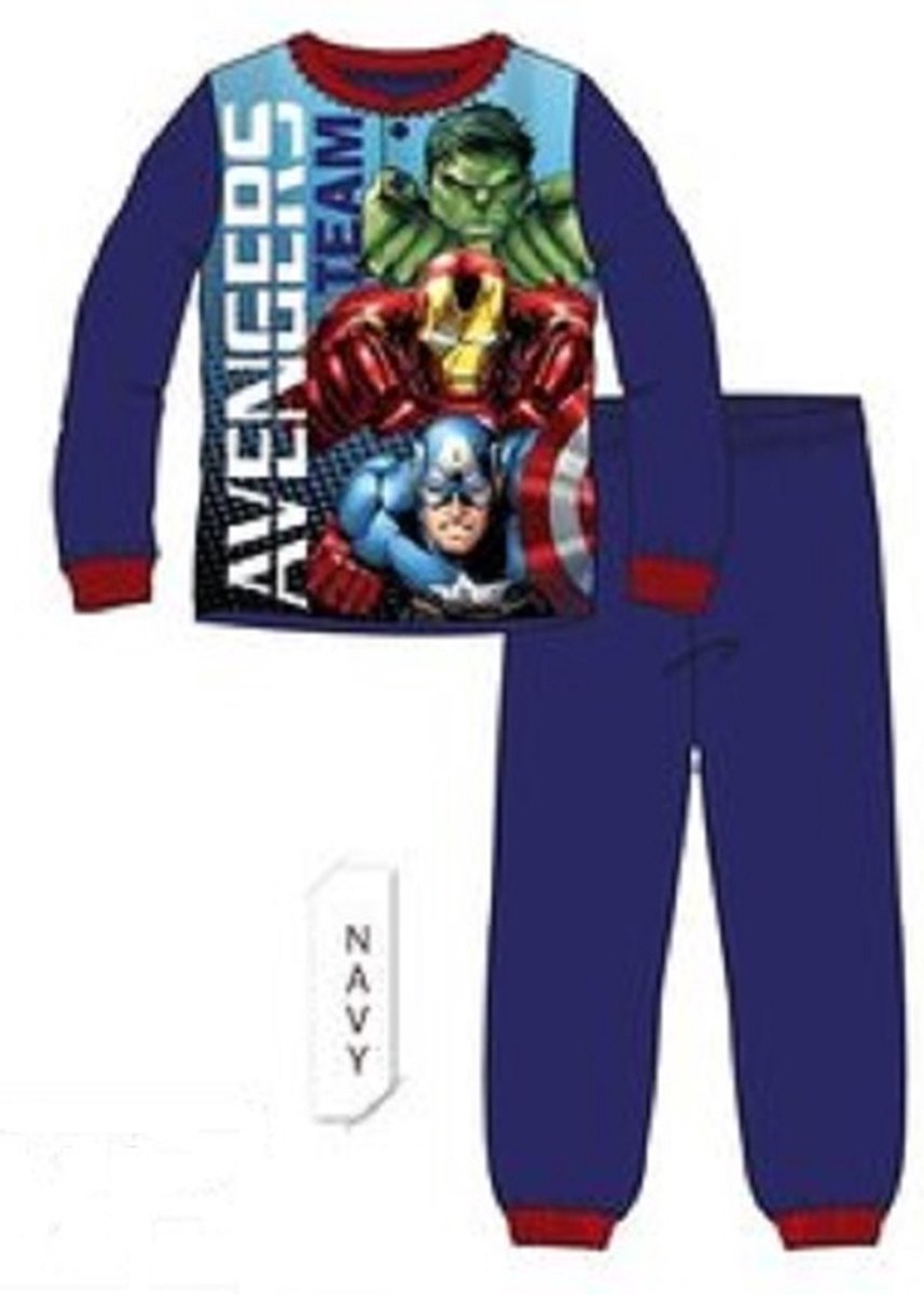 Avengers Team pyjama - donkerblauw - Avengers fleece pyama - maat 98