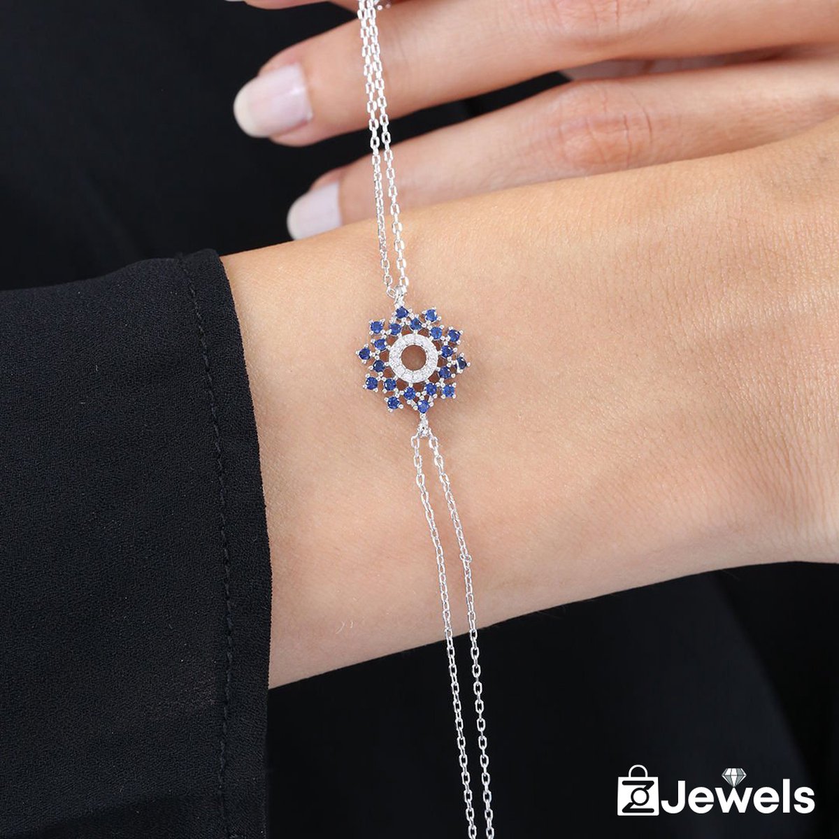 OZ Jewels – Zon Design Armband – Verzilverd – Vrouwen – Verstelbare