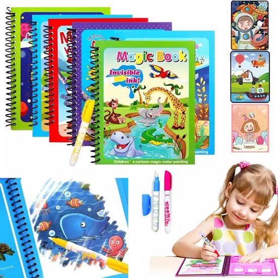Magische Water Kleurboek voor Kinderen | Herbruikbaar Water Tekening | Kleuren met waterpen