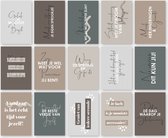 MOODZ design | Set kaarten 'Teksten en quotes' | A6 formaat | 15 stuks | Ansichtkaarten set | postcards | postkaarten set | set 3