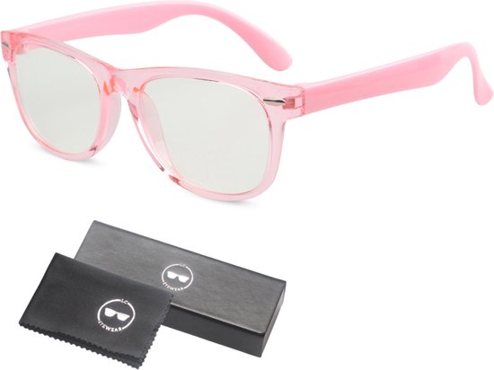 Foto: Lc eyewear computerbril voor kinderen blauw licht bril blue light glasses beeldschermbril unisex transparant roze